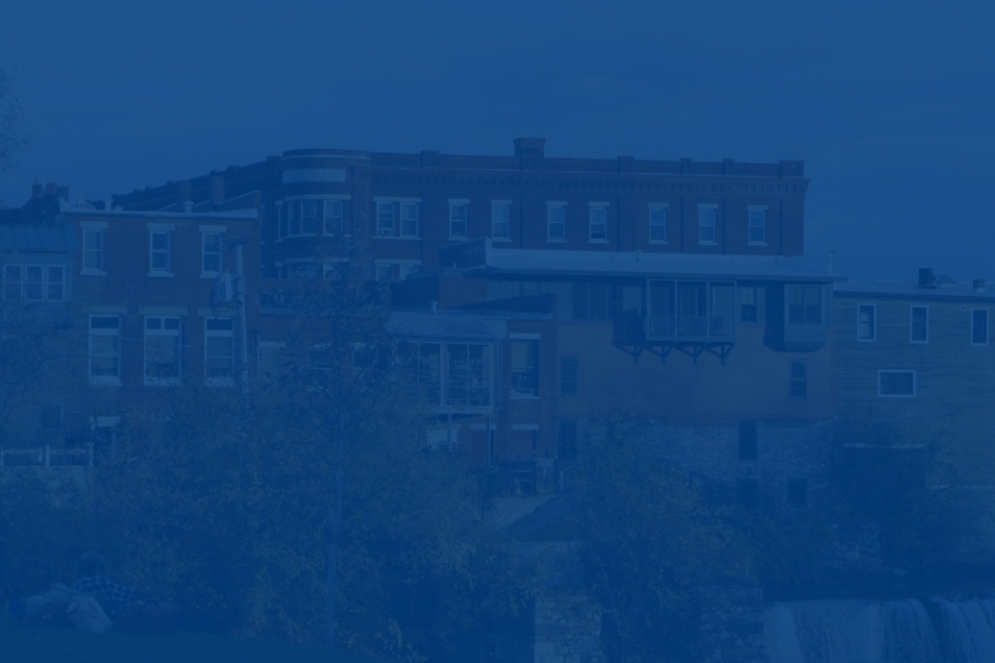 An image of the falls in Middlebury, Vermont